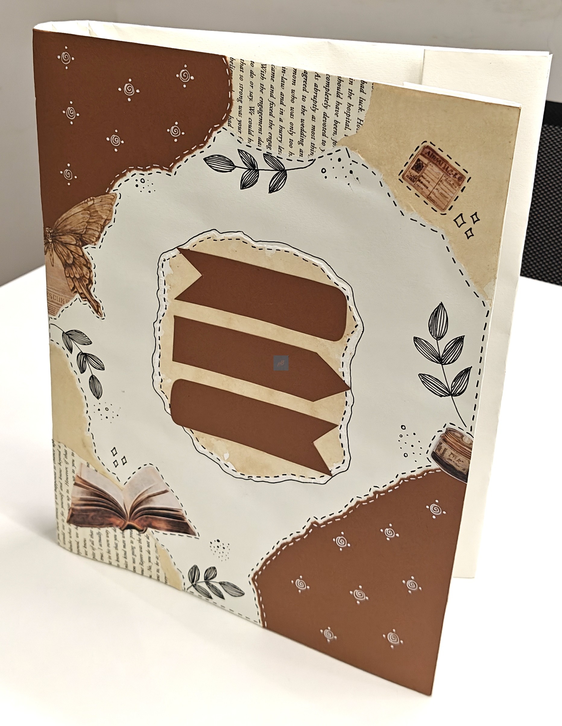 Project Banao Brown Vintage Journal Theme A4 Ring Folder | Handmade Aesthetic Project File | Reusable Presentation Folder | School & College Assignment File | Made in India - Image 4
