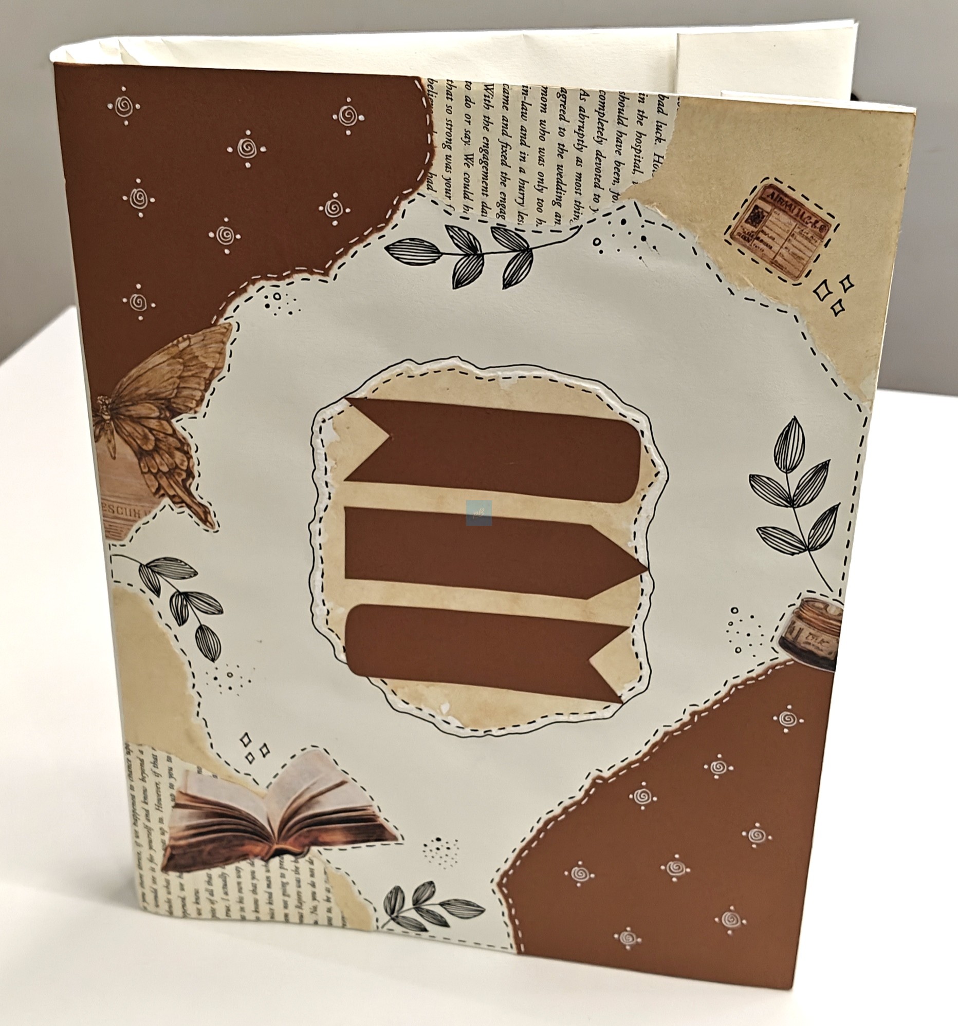 Project Banao Brown Vintage Journal Theme A4 Ring Folder | Handmade Aesthetic Project File | Reusable Presentation Folder | School & College Assignment File | Made in India - Image 2