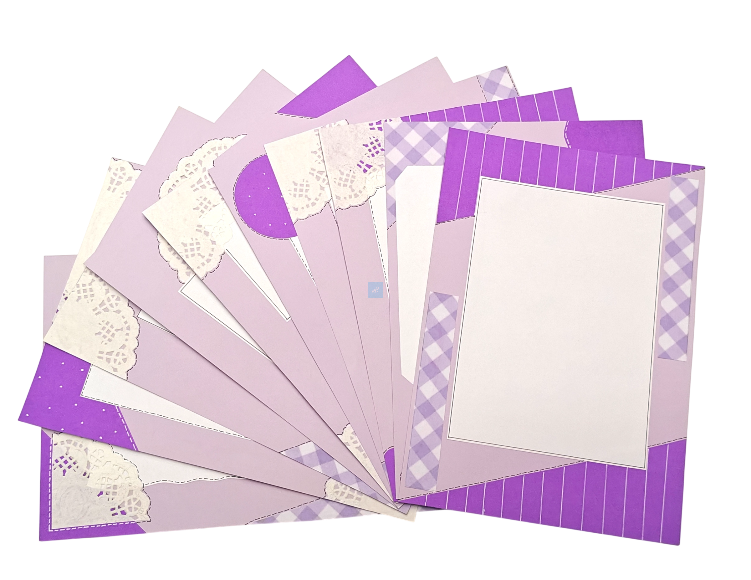 Project Banao Lavender Lace Theme A4 Handmade Designer Sheets | Pack of 10 Sheet | Decorative Craft Paper for School Projects, Scrapbooking, Journals, & DIY Art | 180 GSM | Made in India