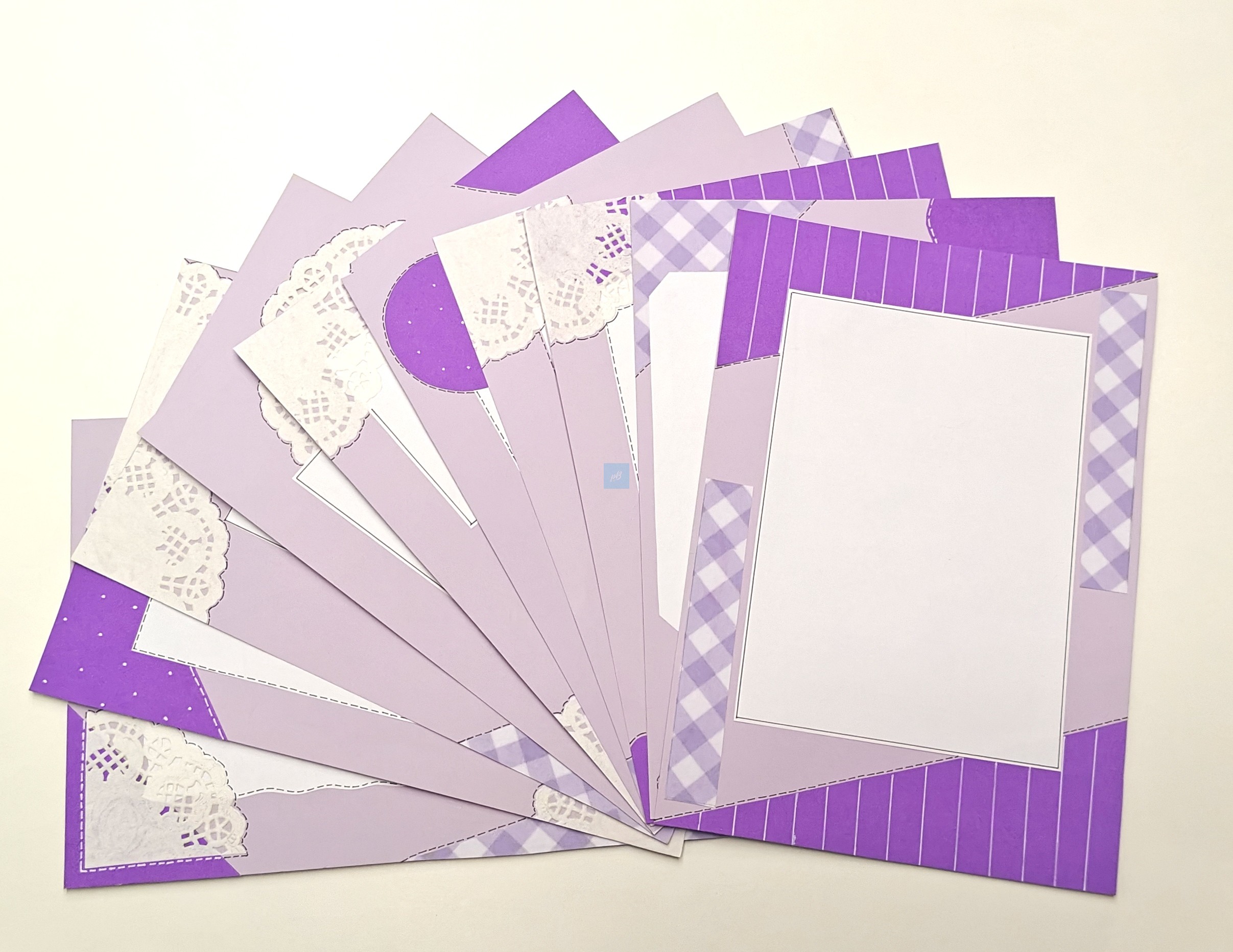 Project Banao Lavender Lace Theme A4 Handmade Designer Sheets | Pack of 10 Sheet | Decorative Craft Paper for School Projects, Scrapbooking, Journals, & DIY Art | 180 GSM | Made in India - Image 7