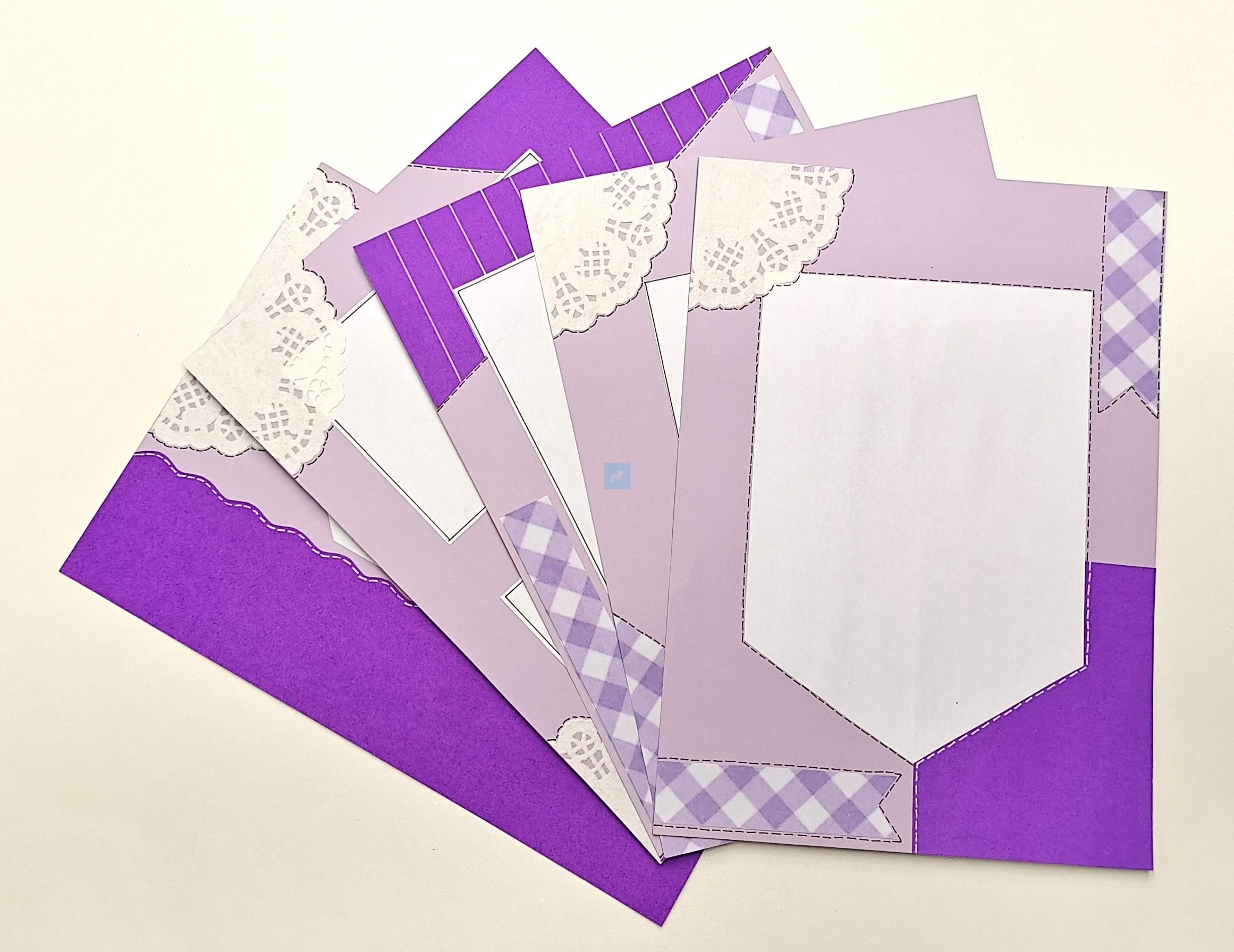 Project Banao Lavender Lace Theme A4 Handmade Designer Sheets | Pack of 10 Sheet | Decorative Craft Paper for School Projects, Scrapbooking, Journals, & DIY Art | 180 GSM | Made in India - Image 3