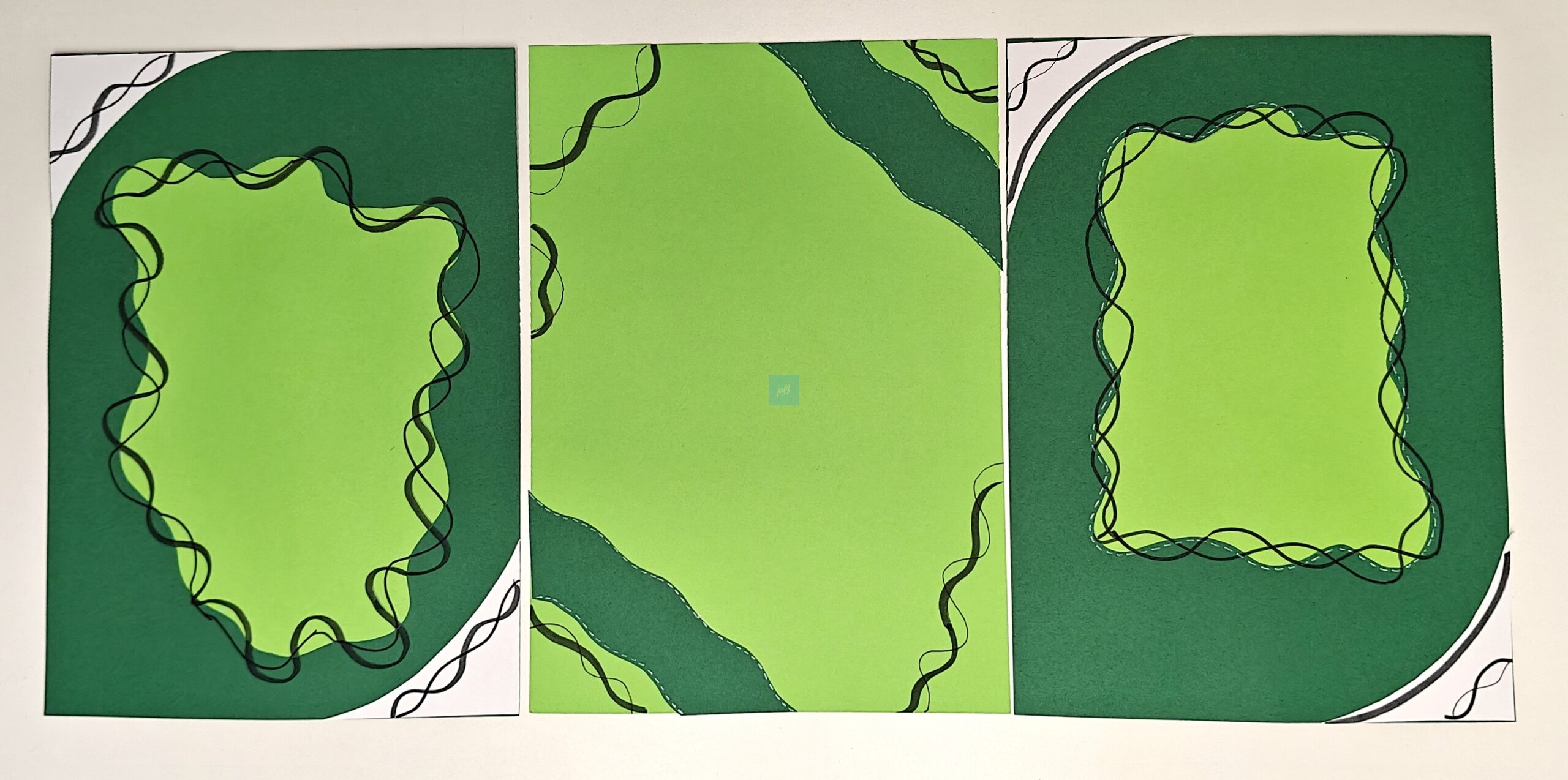 Project Banao Green Abstract Theme A4 Handmade Designer Sheets | Pack of 10 Sheets | Decorative Craft Paper for School Projects, Scrapbooking, Journals, & DIY Art | Made in India - Image 2