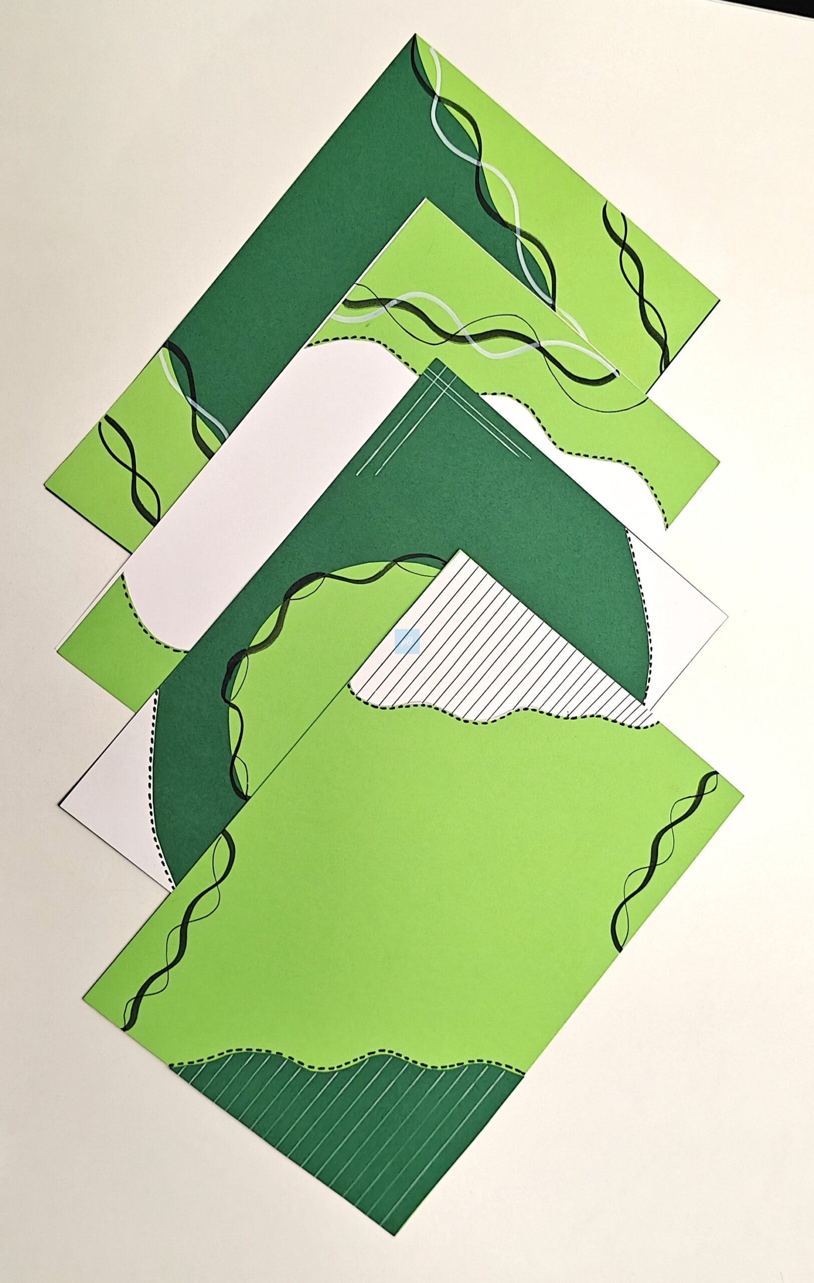 Project Banao Green Abstract Theme A4 Handmade Designer Sheets | Pack of 10 Sheets | Decorative Craft Paper for School Projects, Scrapbooking, Journals, & DIY Art | Made in India - Image 5