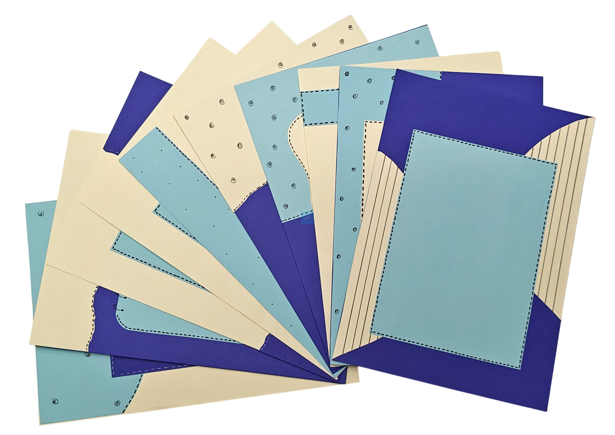 Project Banao Royal Blue Theme A4 Handmade Designer Craft Sheets (10 pcs) | Decorative Paper for Scrapbook, School Projects, Journals & DIY Art | Made in India