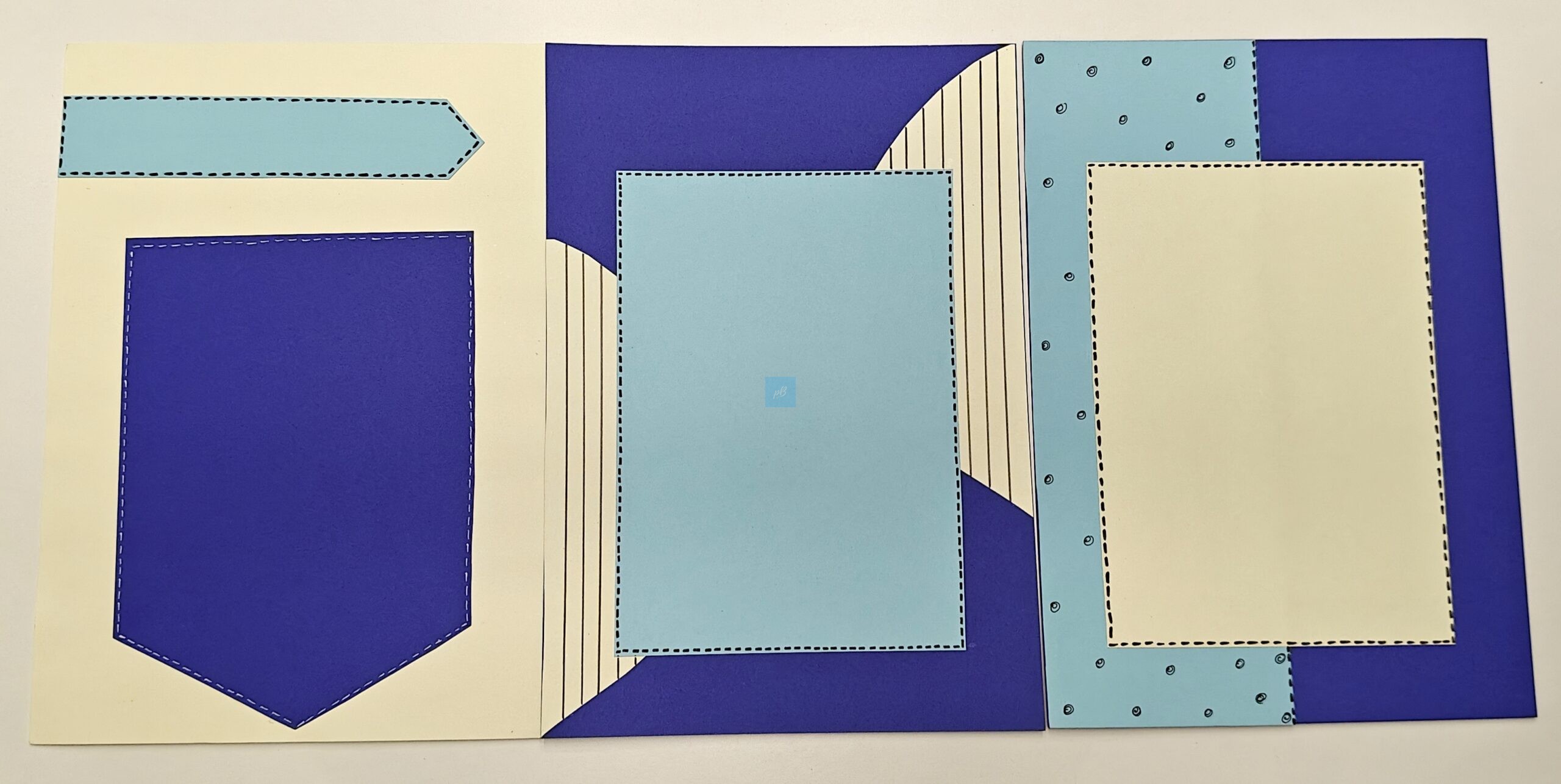 Project Banao Royal Blue Theme A4 Handmade Designer Craft Sheets (10 pcs) | Decorative Paper for Scrapbook, School Projects, Journals & DIY Art | Made in India - Image 3