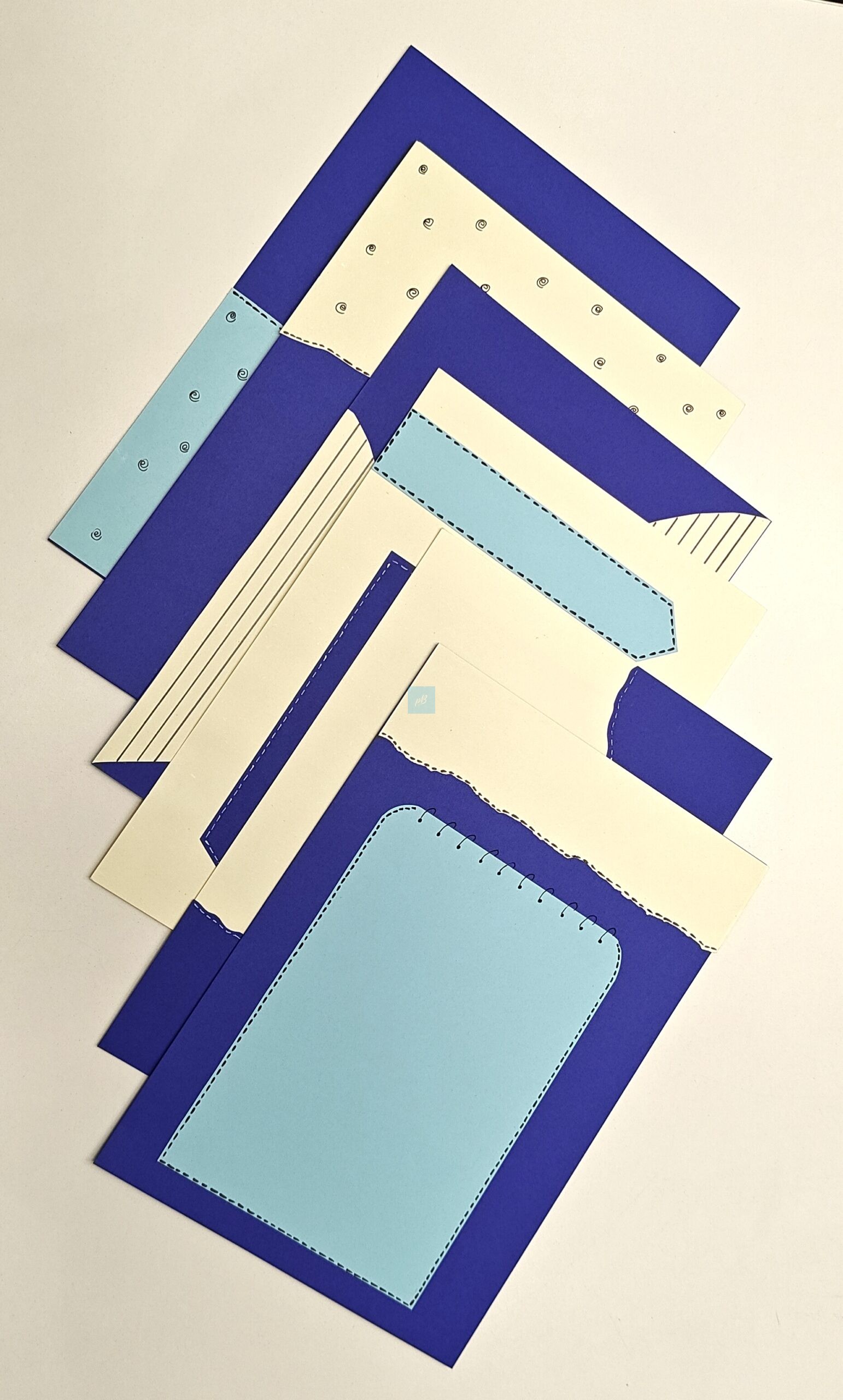 Project Banao Royal Blue Theme A4 Handmade Designer Craft Sheets (10 pcs) | Decorative Paper for Scrapbook, School Projects, Journals & DIY Art | Made in India - Image 5