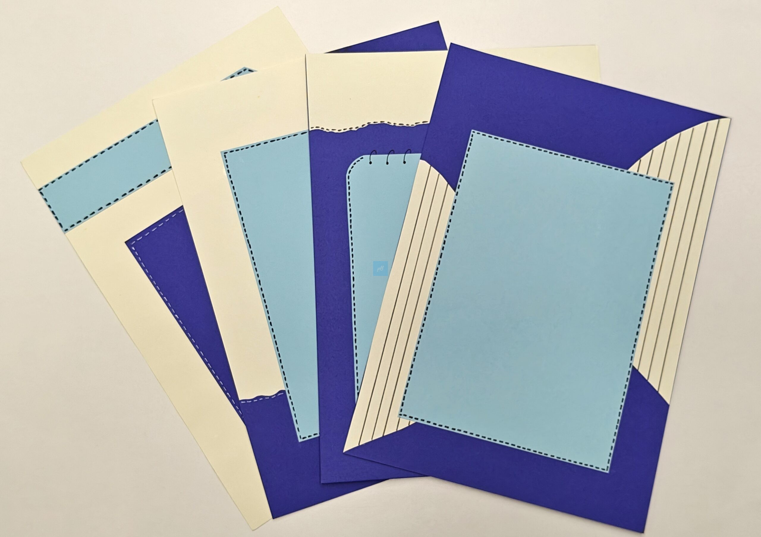 Project Banao Royal Blue Theme A4 Handmade Designer Craft Sheets (10 pcs) | Decorative Paper for Scrapbook, School Projects, Journals & DIY Art | Made in India - Image 6