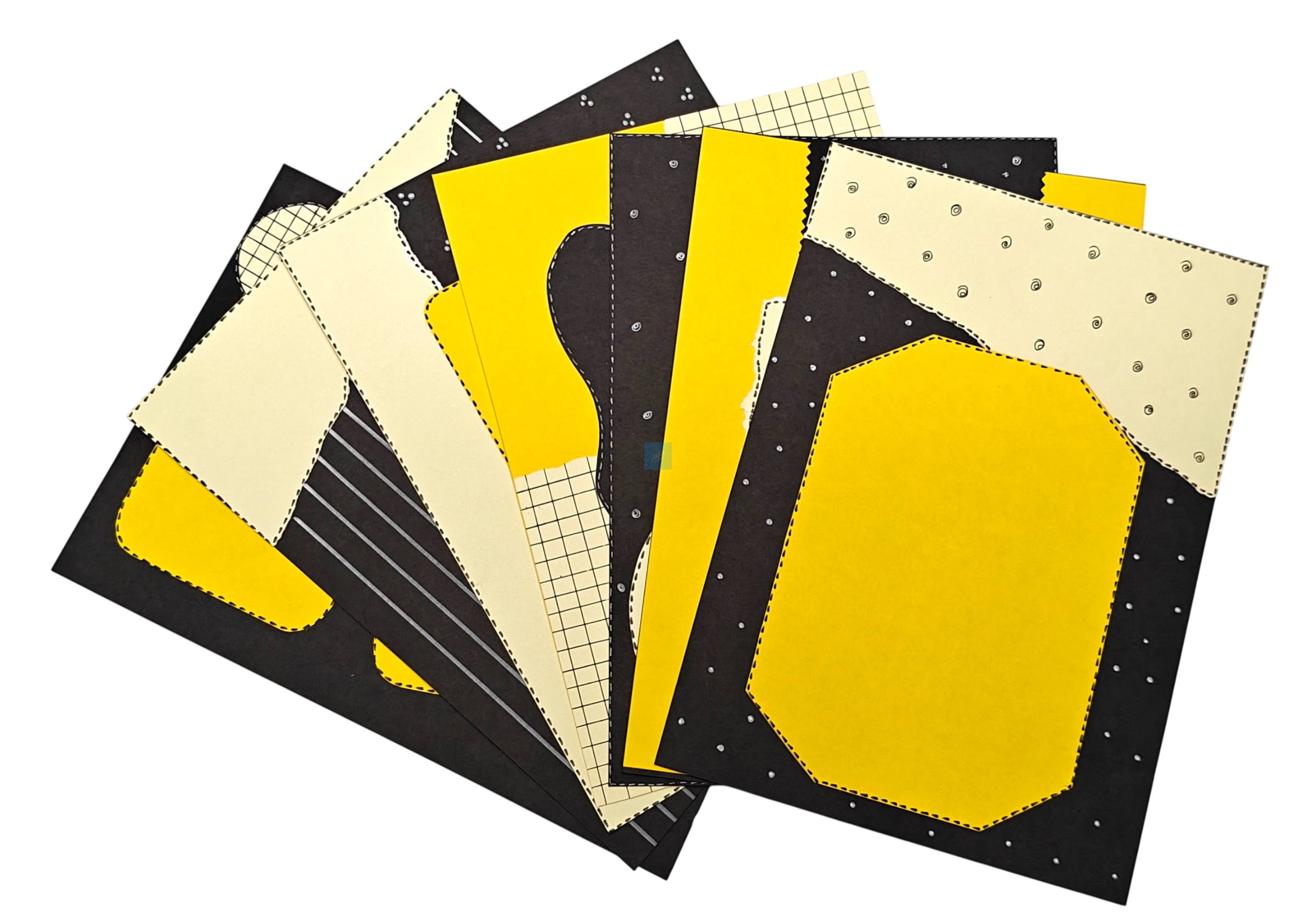 Project Banao Honeycomb Yellow & Black A4 Handmade Designer Craft Sheets (10 pcs) | Decorative Paper for Scrapbook, School Projects, Journals, Art & DIY Decorations | Made in India