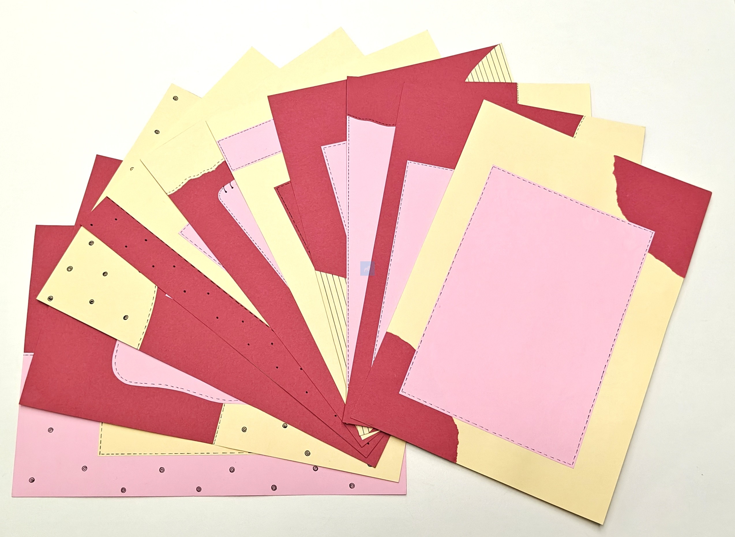 Project Banao A4 Handmade Project File Combo - Pink & Red Floral Theme | Ring Binder with 10 Designer Sheets | School & College Assignment Presentation File | Made in India - Image 6