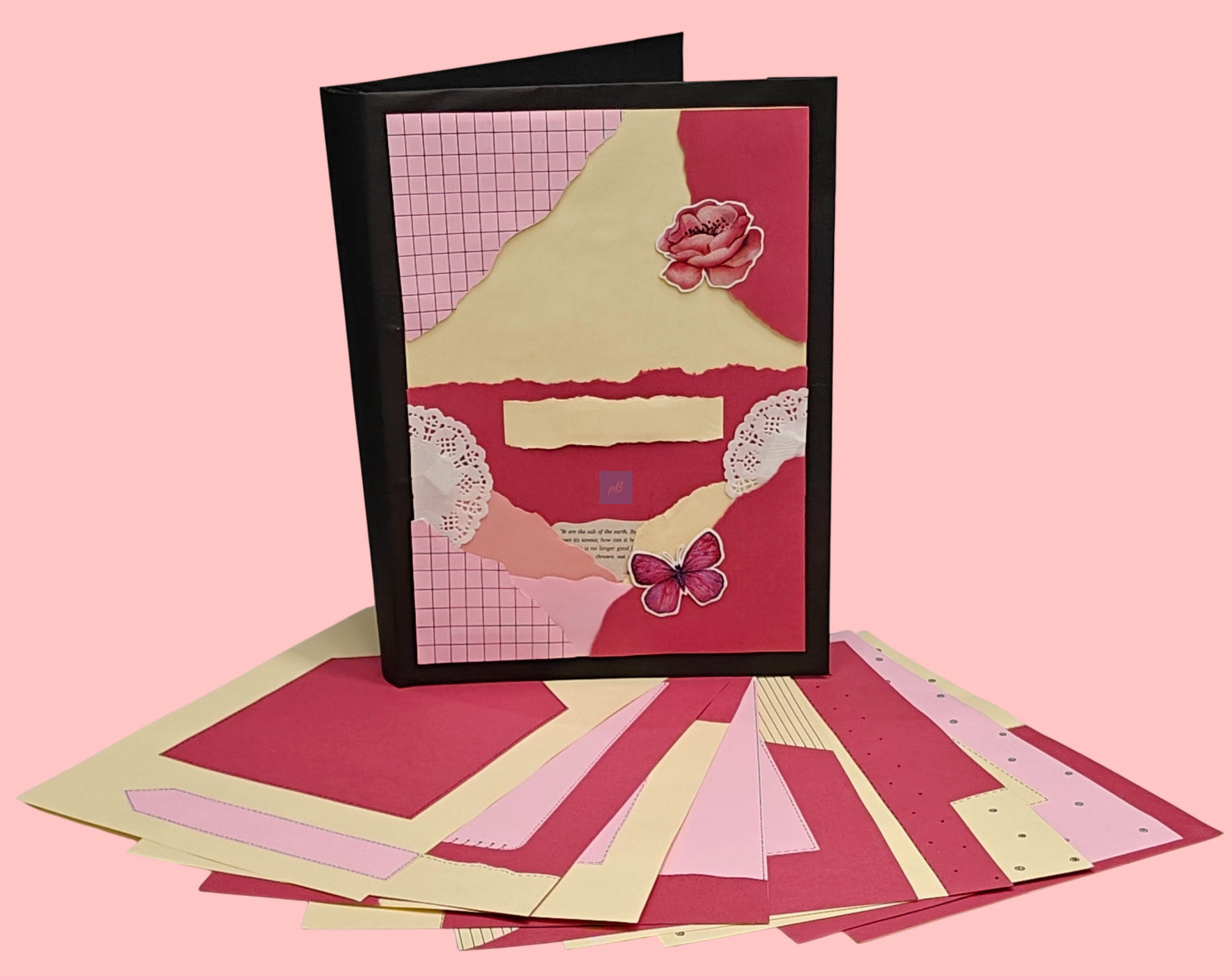 Project Banao A4 Handmade Project File Combo - Pink & Red Floral Theme | Ring Binder with 10 Designer Sheets | School & College Assignment Presentation File | Made in India - Image 10