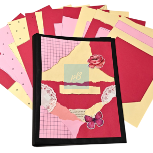 Project Banao A4 Handmade Project File Combo - Pink & Red Floral Theme | Ring Binder with 10 Designer Sheets | School & College Assignment Presentation File | Made in India