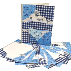 Project Banao A4 Project File & Sheets Combo – Blue & White Checkered Theme | 1 Handmade Ring Binder + 10 Designer Sheets | School & College Assignment & Project Folder | Made in India