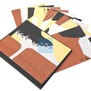 Project Banao Terracotta & Black Aesthetic A4 Project File & Sheets Combo | Handmade Ring Binder with 10 Designer Sheets | Decorative Presentation Folder for School & College Projects | Made in India