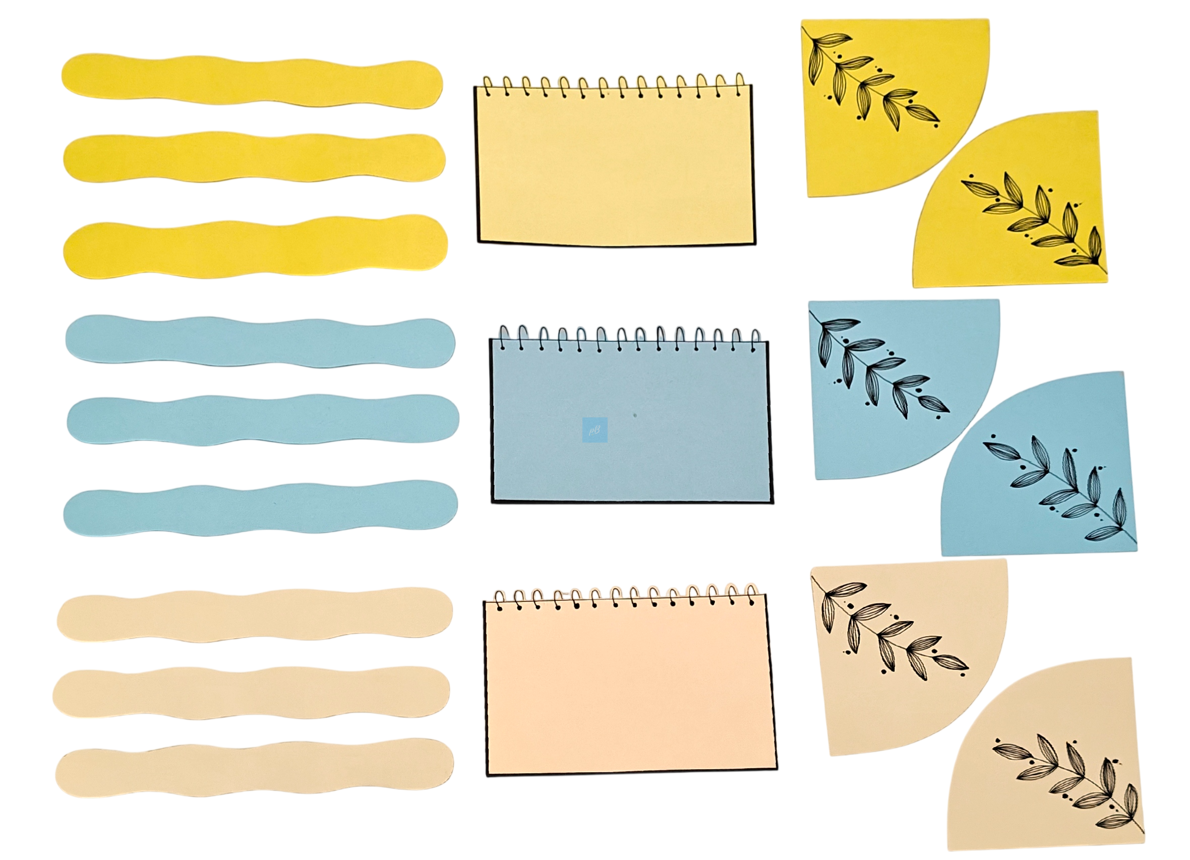 Project Banao Decoration Borders & Headings Cutouts Set – Yellow, Sky Blue & Pastel Beige Floral Leaf Theme | Borders, Headings & Subheadings, DIY School Project, Chart & Craft Decoration Supplies | Made in India