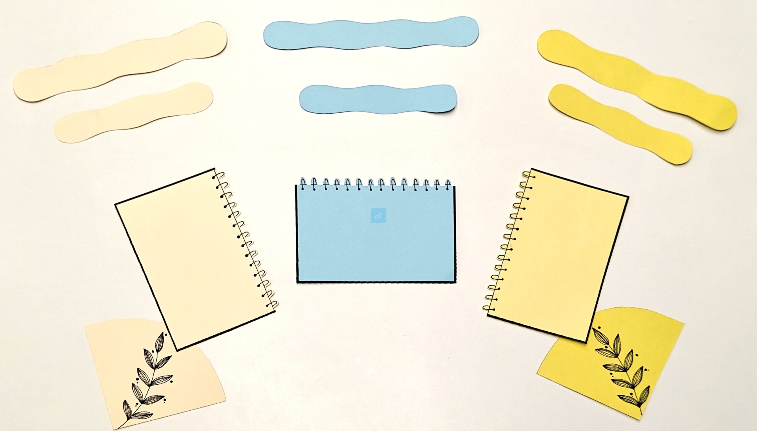Project Banao Decoration Borders & Headings Cutouts Set - Yellow, Sky Blue & Pastel Beige Floral Leaf Theme | Borders, Headings & Subheadings, DIY School Project, Chart & Craft Decoration Supplies | Made in India - Image 6