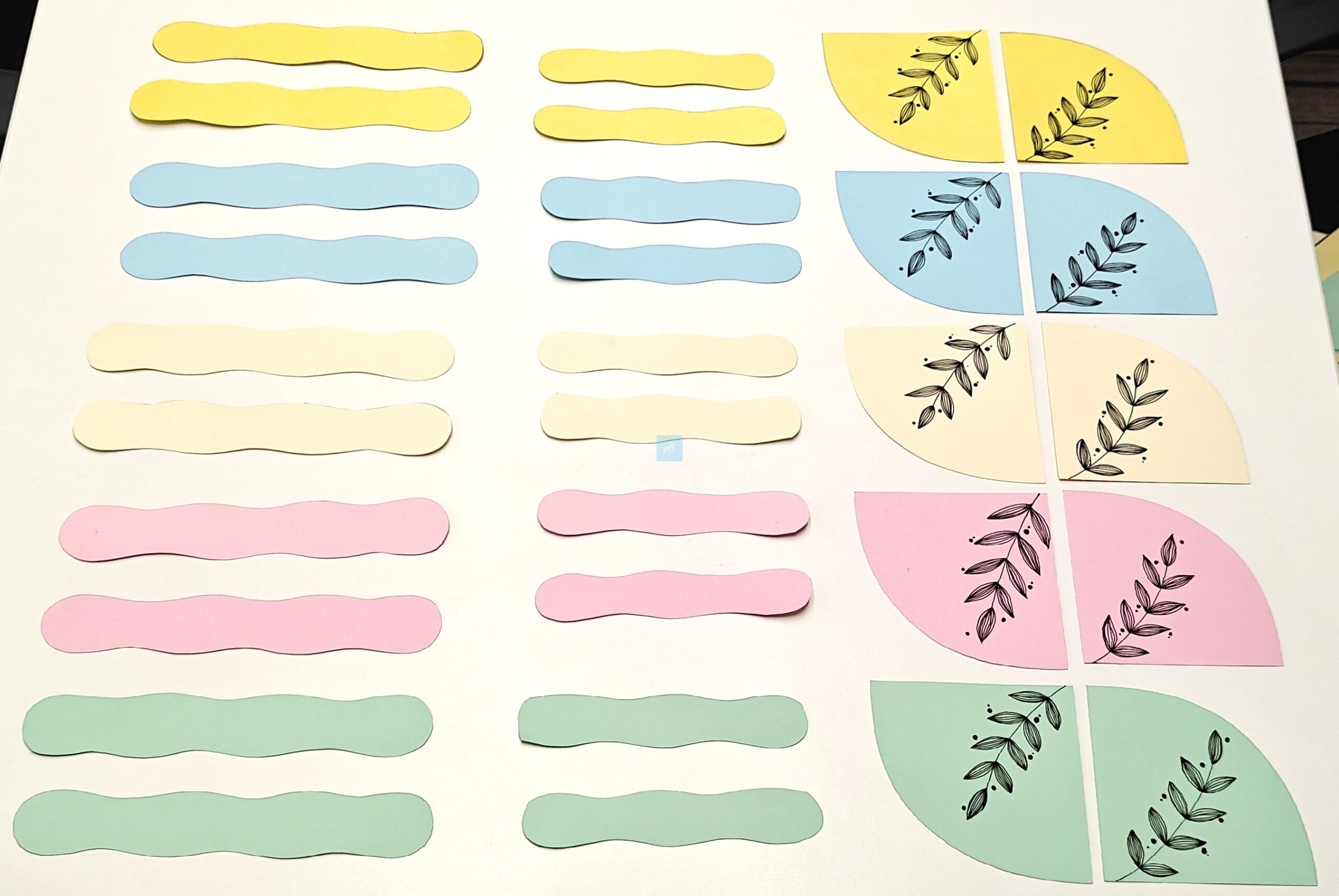 Project Banao Decoration Borders & Headings Cutouts Set - Yellow, Sky Blue & Pastel Beige Floral Leaf Theme | Borders, Headings & Subheadings, DIY School Project, Chart & Craft Decoration Supplies | Made in India - Image 7