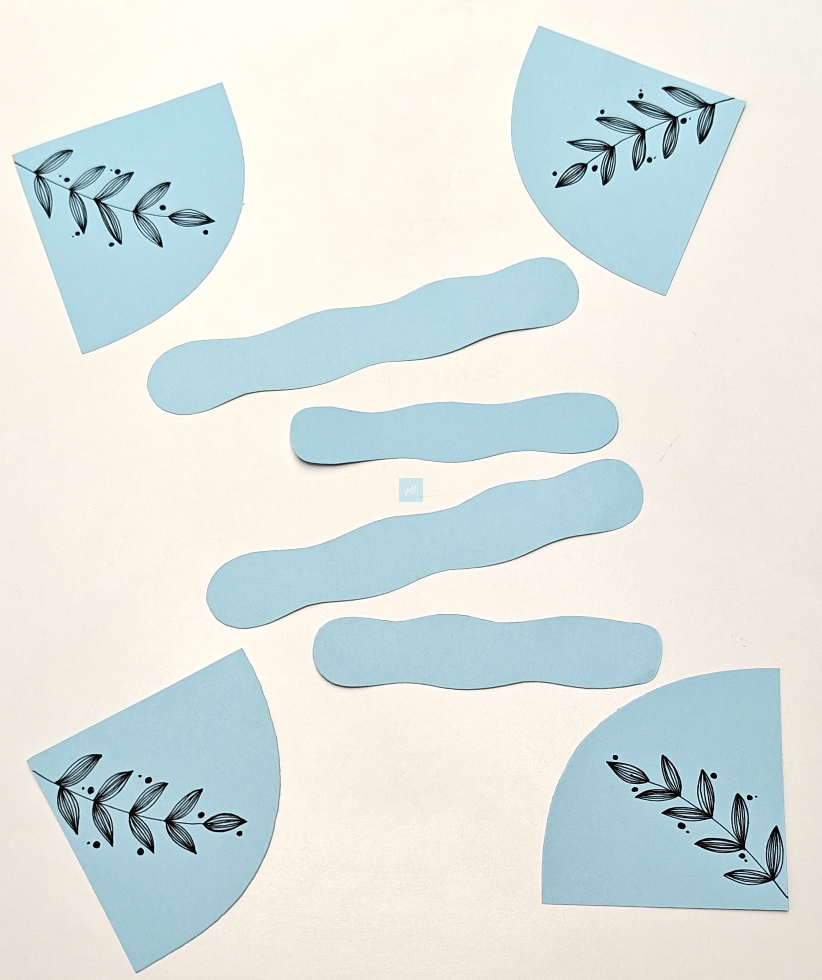 Project Banao Decoration Borders & Headings Cutouts Set - Yellow, Sky Blue & Pastel Beige Floral Leaf Theme | Borders, Headings & Subheadings, DIY School Project, Chart & Craft Decoration Supplies | Made in India - Image 5