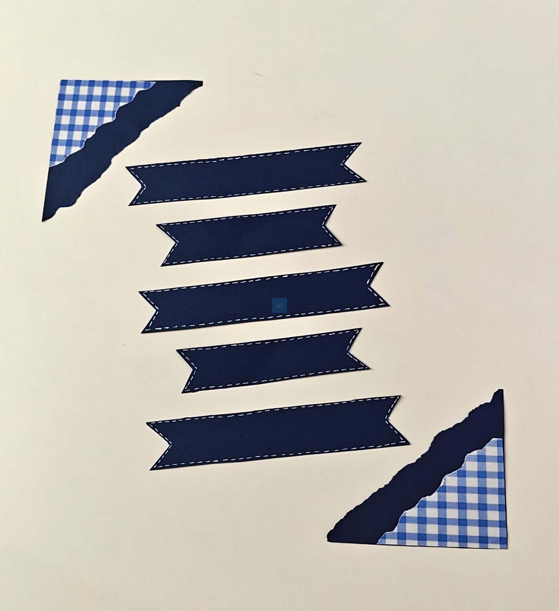 Project Banao Decoration Borders & Headings Cutouts Set - Navy Blue & White Gingham Theme | Borders, Headings & Subheadings, DIY School Project & Craft Decoration Supplies | Made in India - Image 8