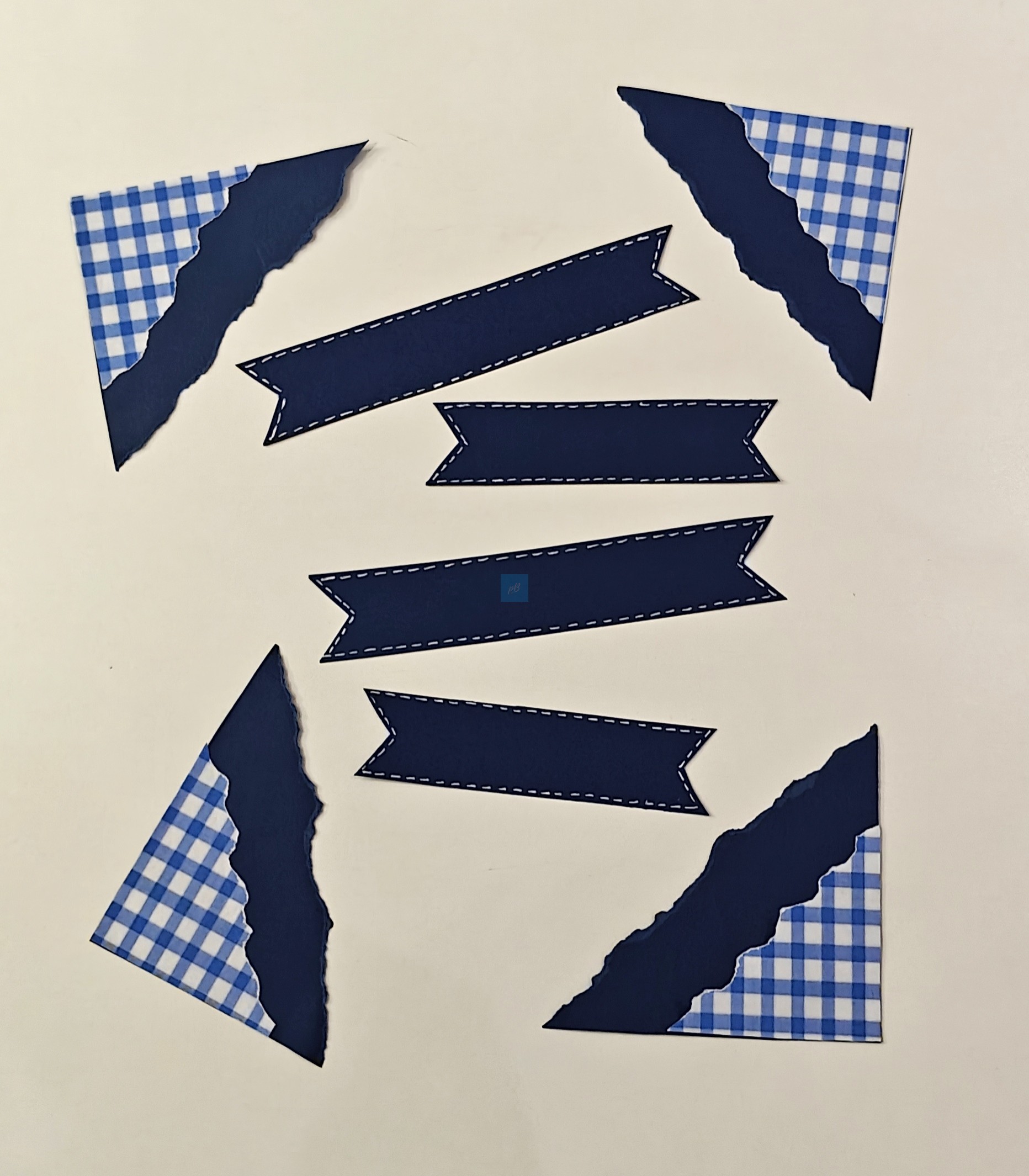 Project Banao Decoration Borders & Headings Cutouts Set - Navy Blue & White Gingham Theme | Borders, Headings & Subheadings, DIY School Project & Craft Decoration Supplies | Made in India - Image 4