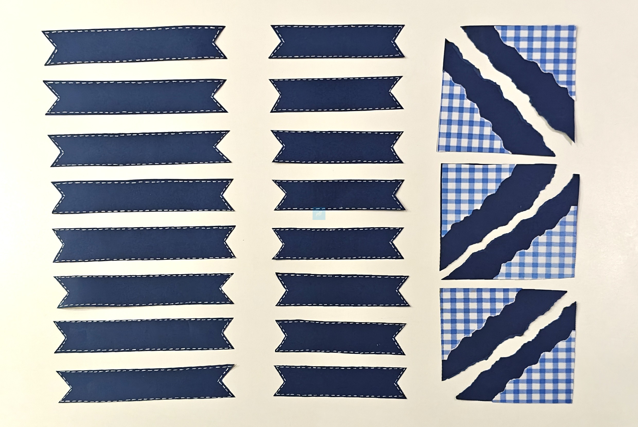 Project Banao Decoration Borders & Headings Cutouts Set - Navy Blue & White Gingham Theme | Borders, Headings & Subheadings, DIY School Project & Craft Decoration Supplies | Made in India - Image 3