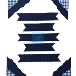 Project Banao Decoration Borders & Headings Cutouts Set - Navy Blue & White Gingham Theme | Borders, Headings & Subheadings, DIY School Project & Craft Decoration Supplies | Made in India