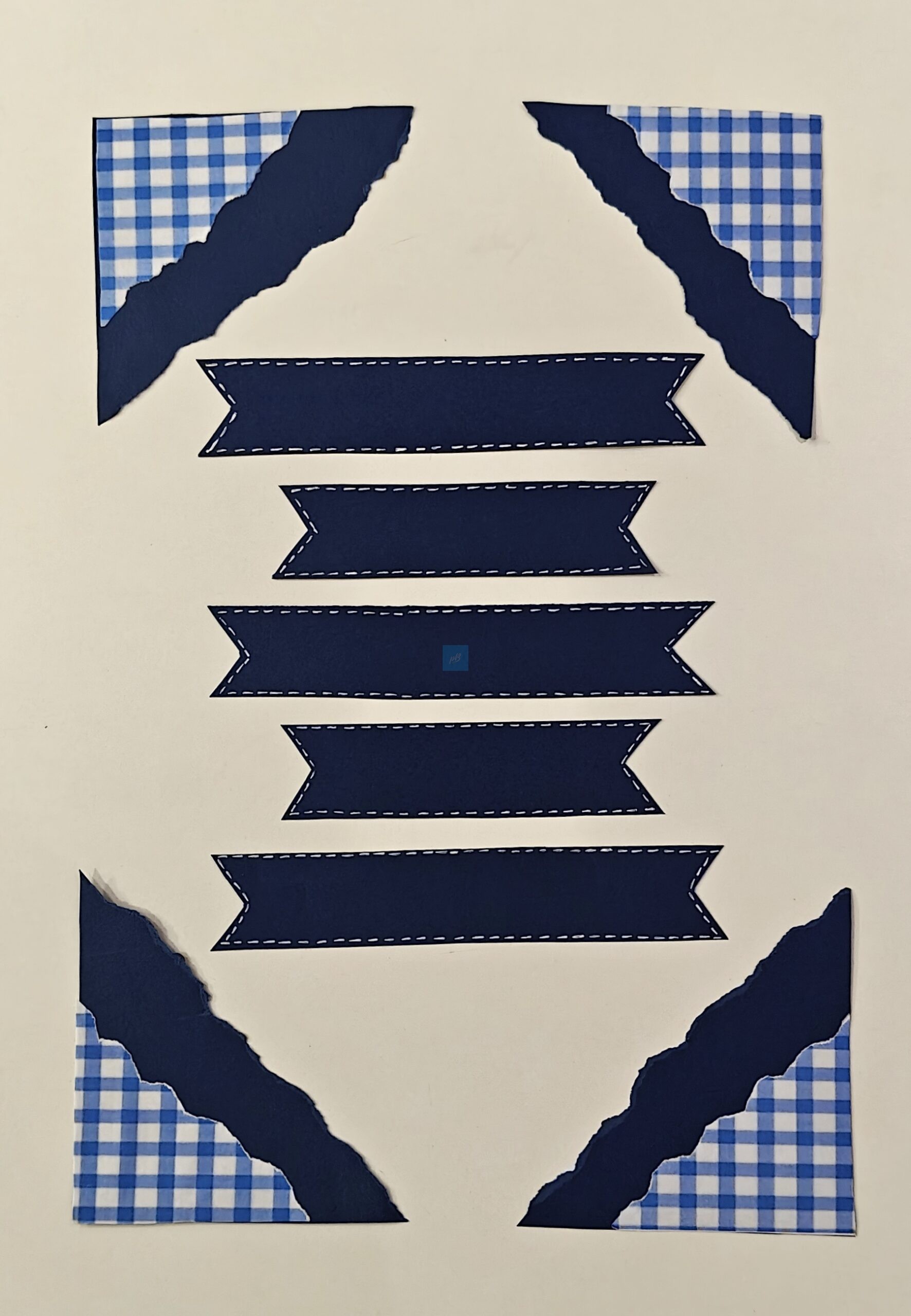 Project Banao Decoration Borders & Headings Cutouts Set - Navy Blue & White Gingham Theme | Borders, Headings & Subheadings, DIY School Project & Craft Decoration Supplies | Made in India - Image 10