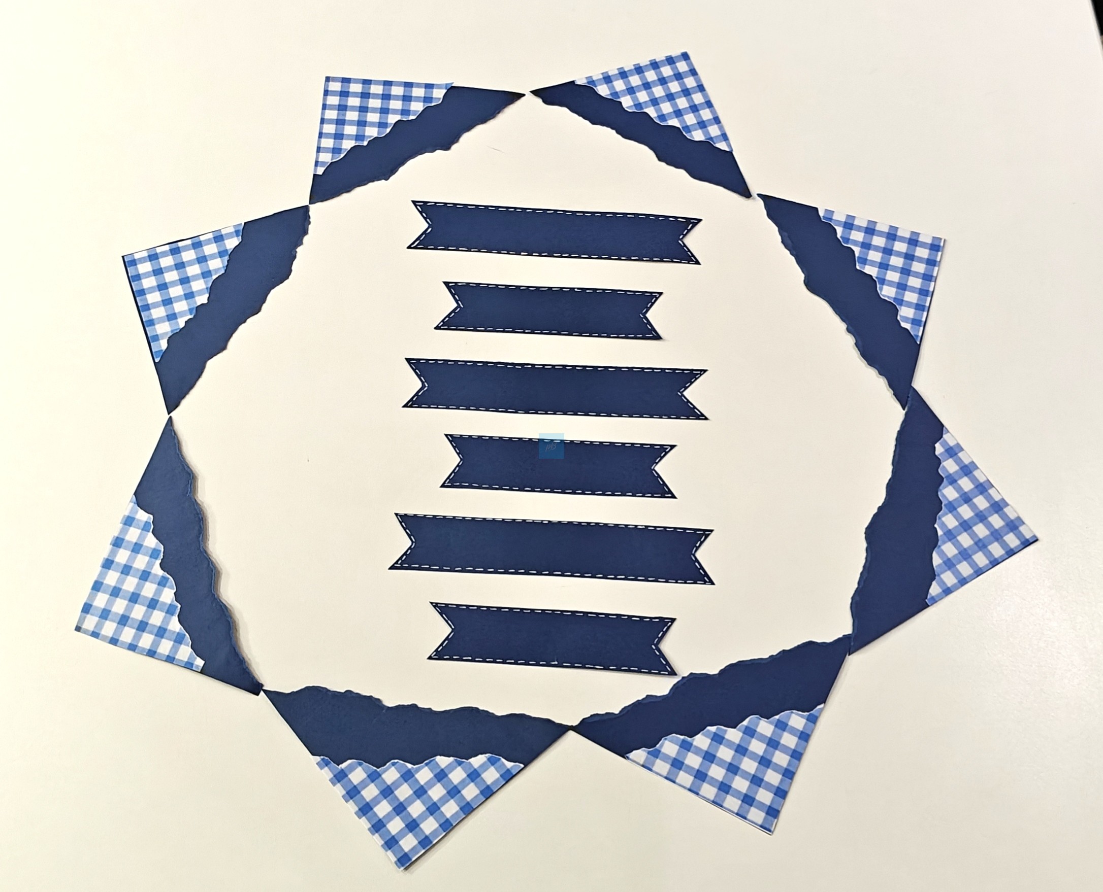Project Banao Decoration Borders & Headings Cutouts Set - Navy Blue & White Gingham Theme | Borders, Headings & Subheadings, DIY School Project & Craft Decoration Supplies | Made in India - Image 9