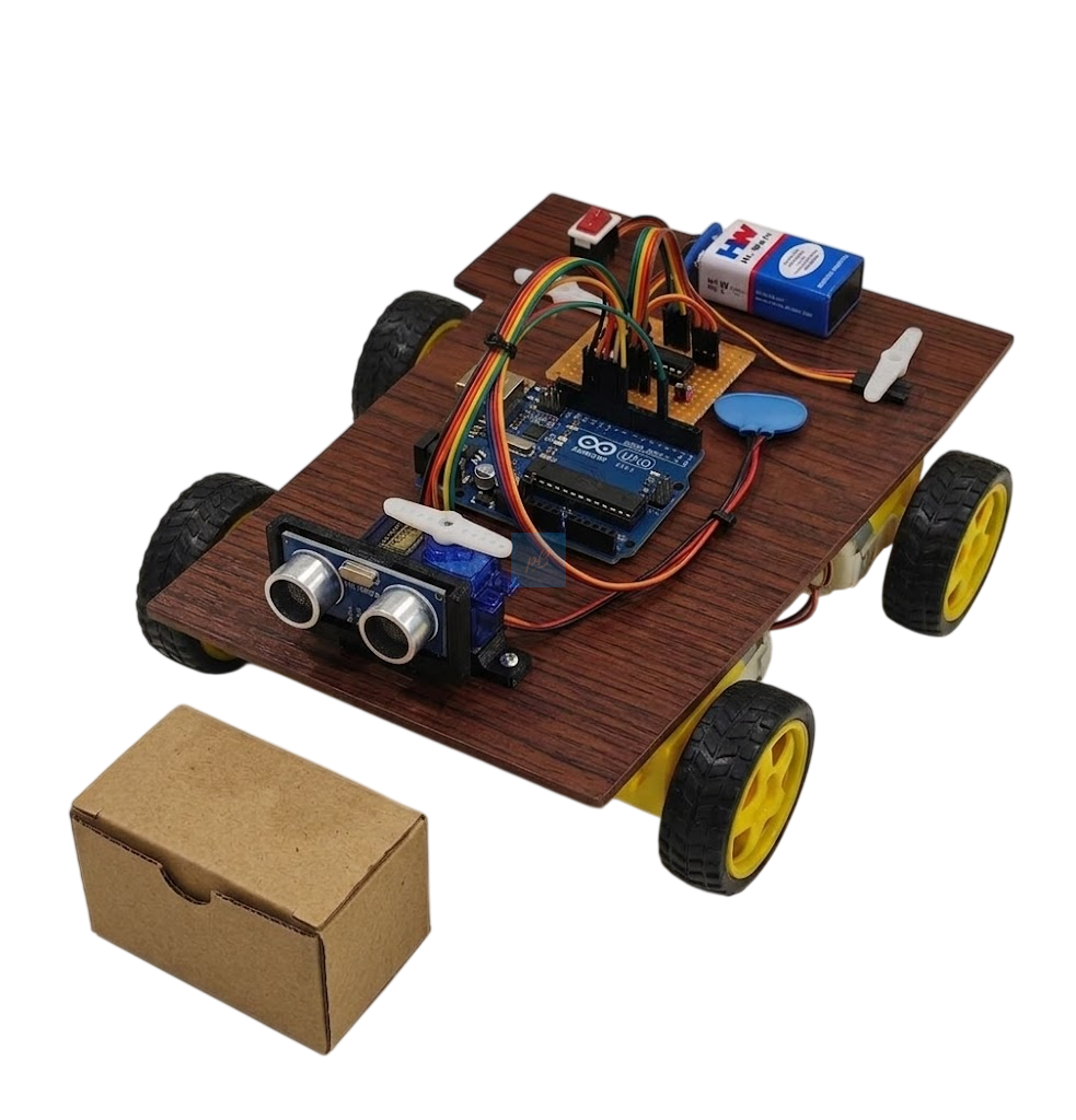 Project Banao Obstacle Avoiding Robot Car Kit | Arduino UNO Smart Autonomous Robot with Ultrasonic Sensor, 4WD Motors & Servo Motor | DIY Robotics STEM Science Project for School Students