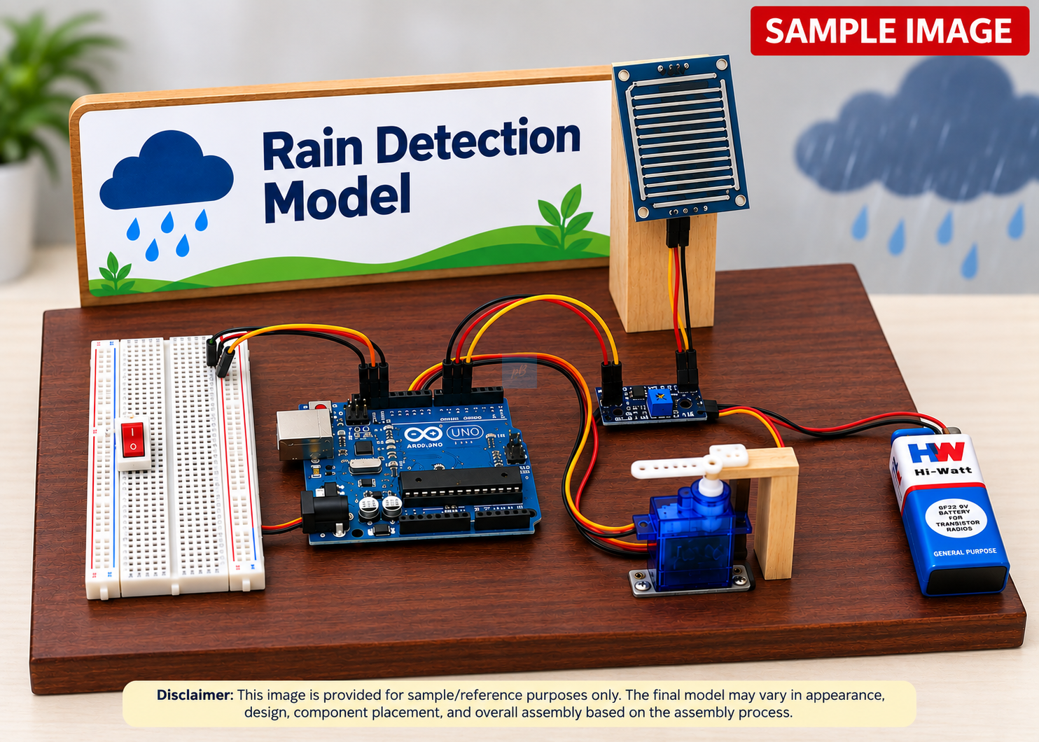 Project Banao Rain Detection Model Project Kit | Arduino UNO Rain Sensor & Water Detection DIY Science STEM Project | Automatic Rain Detector with Servo Motor, Sensor Module & Electronics Components - Image 3