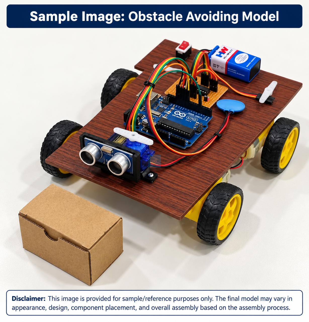 Project Banao Obstacle Avoiding Robot Car Kit | Arduino UNO Smart Autonomous Robot with Ultrasonic Sensor, 4WD Motors & Servo Motor | DIY Robotics STEM Science Project for School Students - Image 9