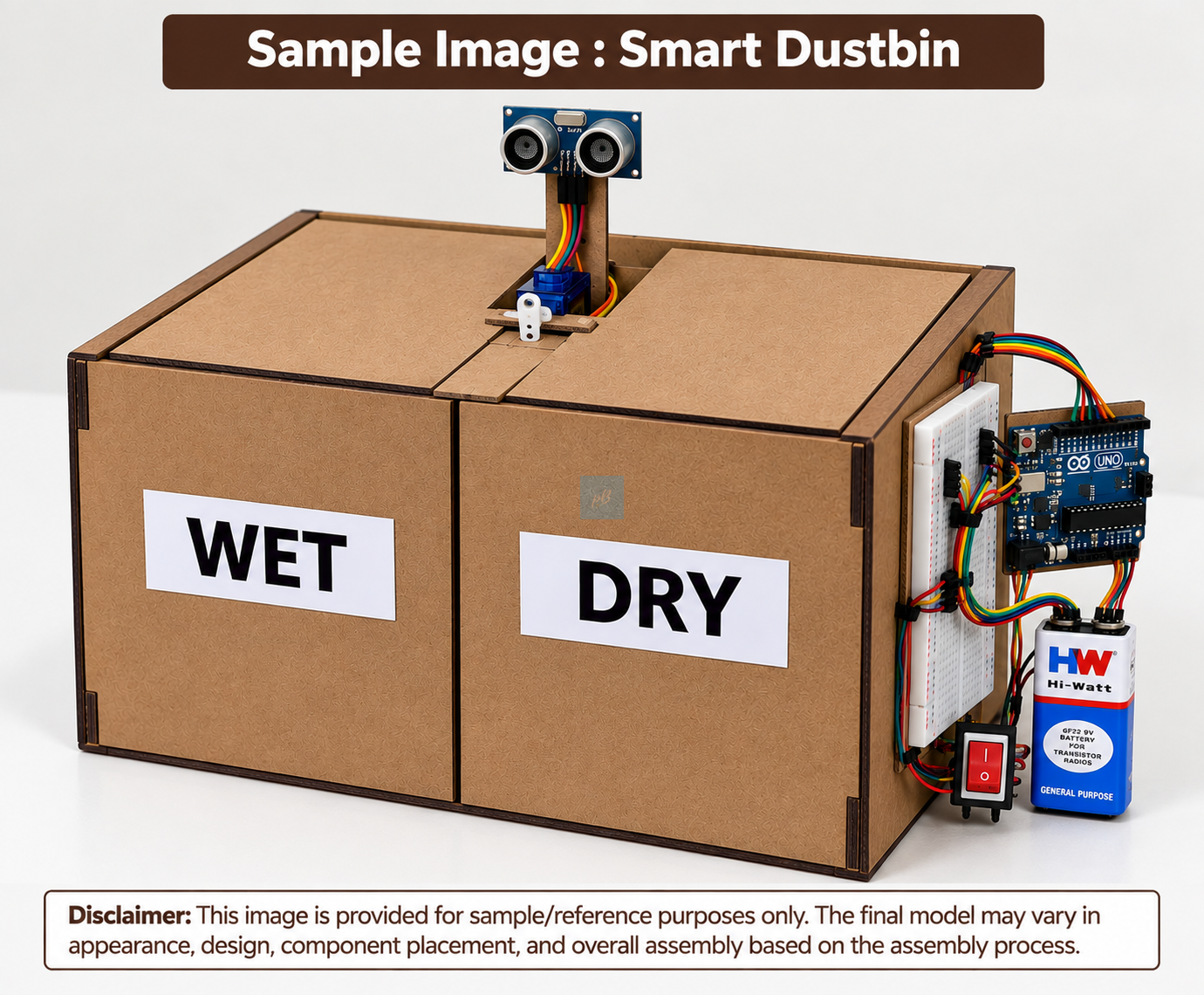 Project Banao Smart Dustbin Project Model Kit | Arduino UNO Automatic Waste Bin with Ultrasonic Sensor & Servo Motor | DIY Smart Dustbin Science Project for School Students, STEM Learning & Exhibition - Image 2